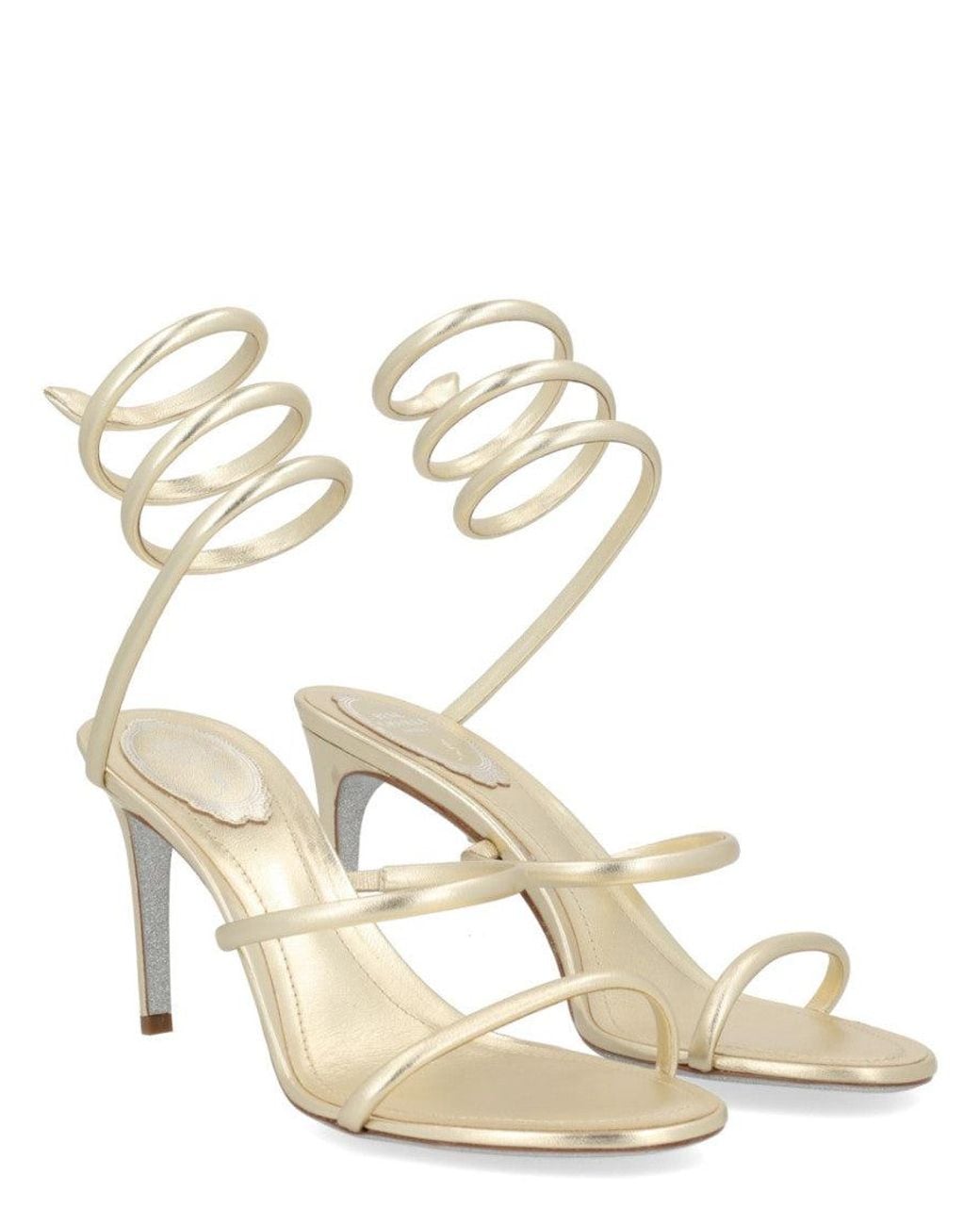 Rene Caovilla Natural Solid Cleo Heels
