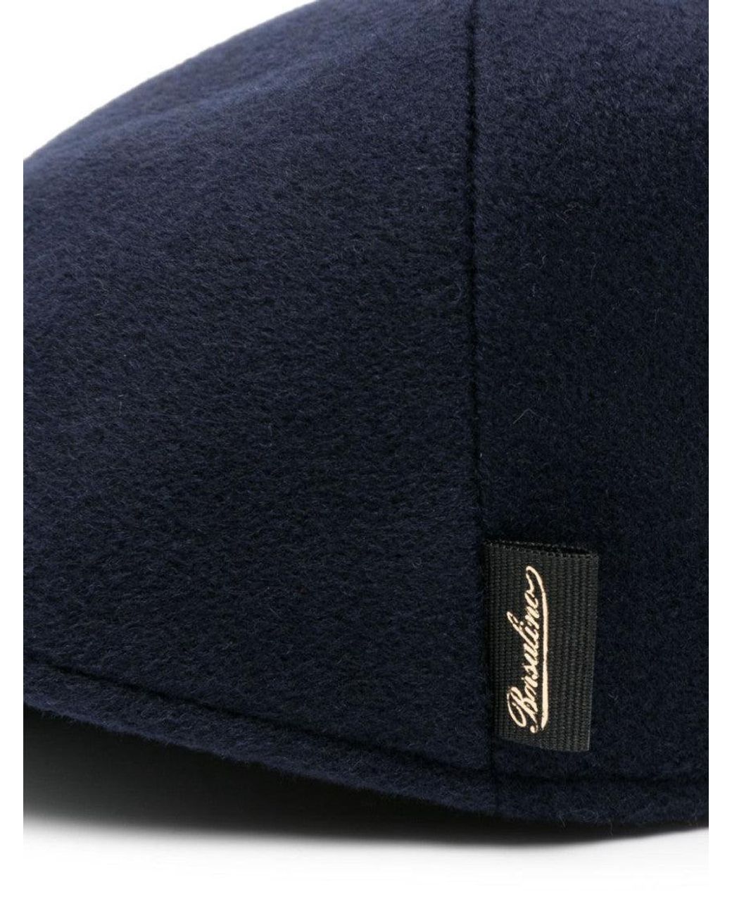 Borsalino Blue Logo Flat Cap for men
