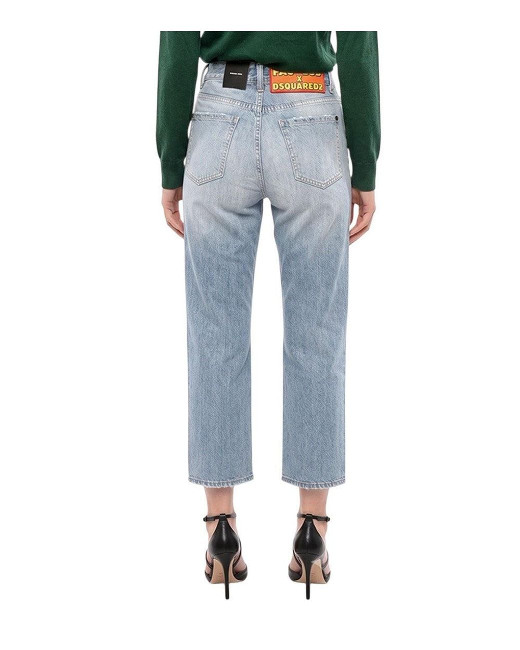 DSquared² Blue Straight High Rise Jeans