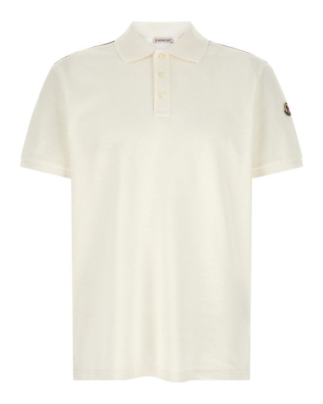 Moncler White Logo Polo for men
