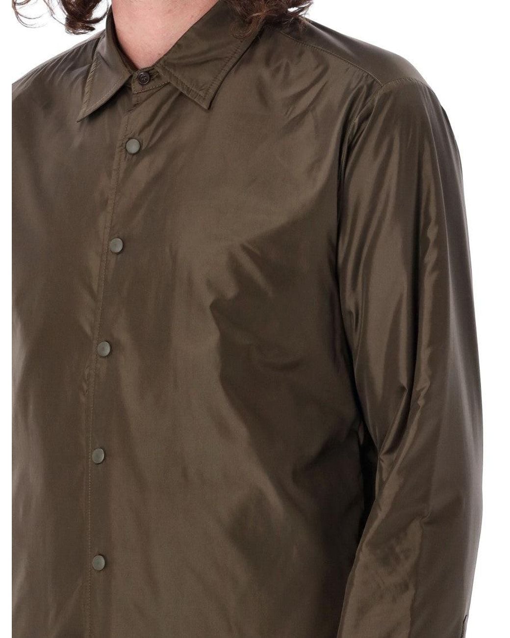 Aspesi Brown Lilo Taffeta Padded Overshirt for men