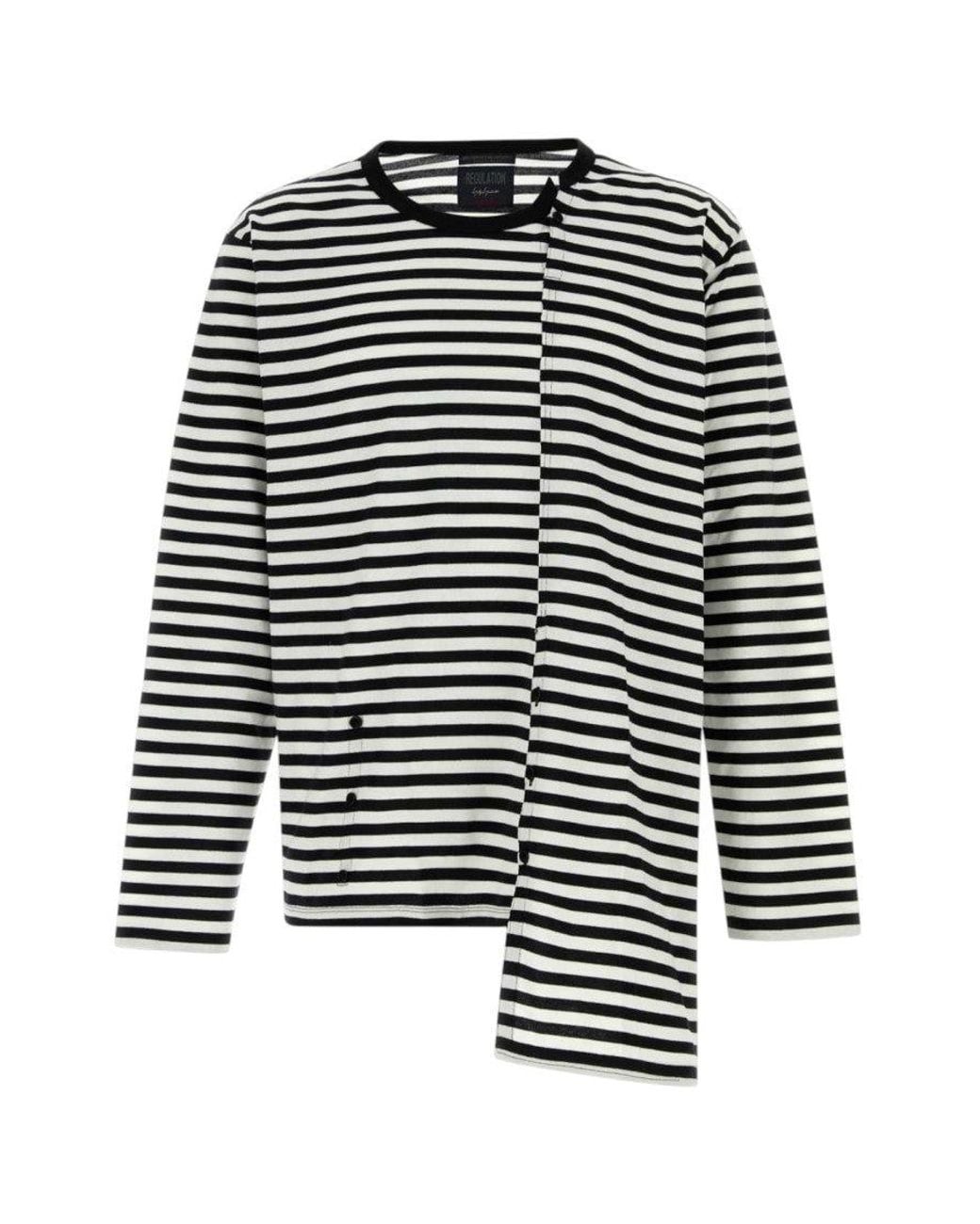 Yohji Yamamoto White Striped T-Shirt for men
