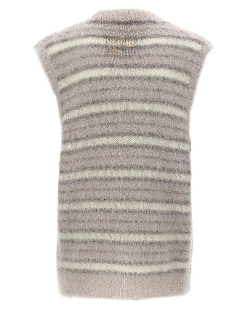 Marni Gray V Neck Sweater for men