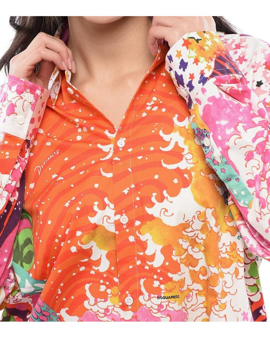 DSquared² Red Regular Abstract Shirt