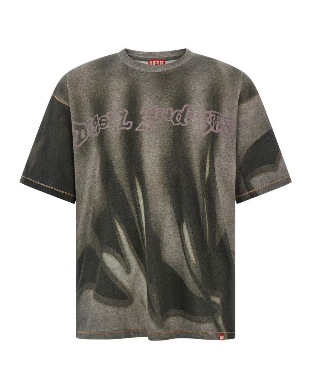 DIESEL Gray 'T-Boxt-Show-V2' Abstract Print T-Shirt for men