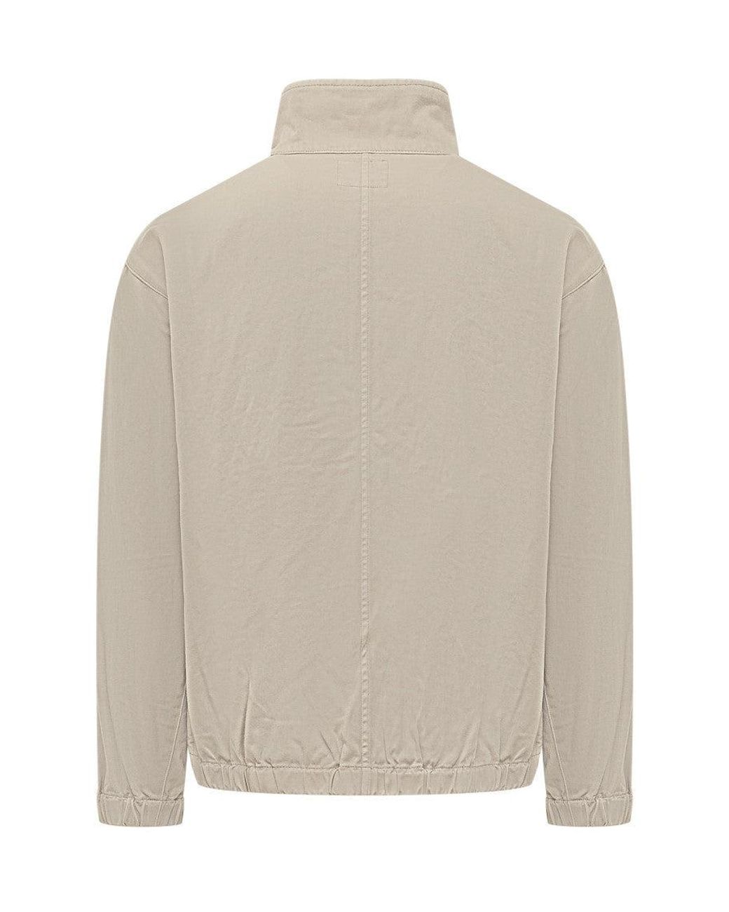 Gramicci White Solid Mock Collar Jacket for men