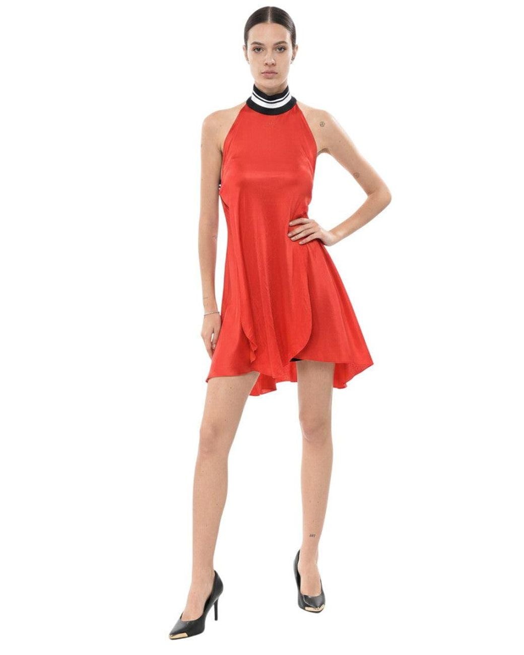 Off-White c/o Virgil Abloh Red Halter Neck Mini Dress