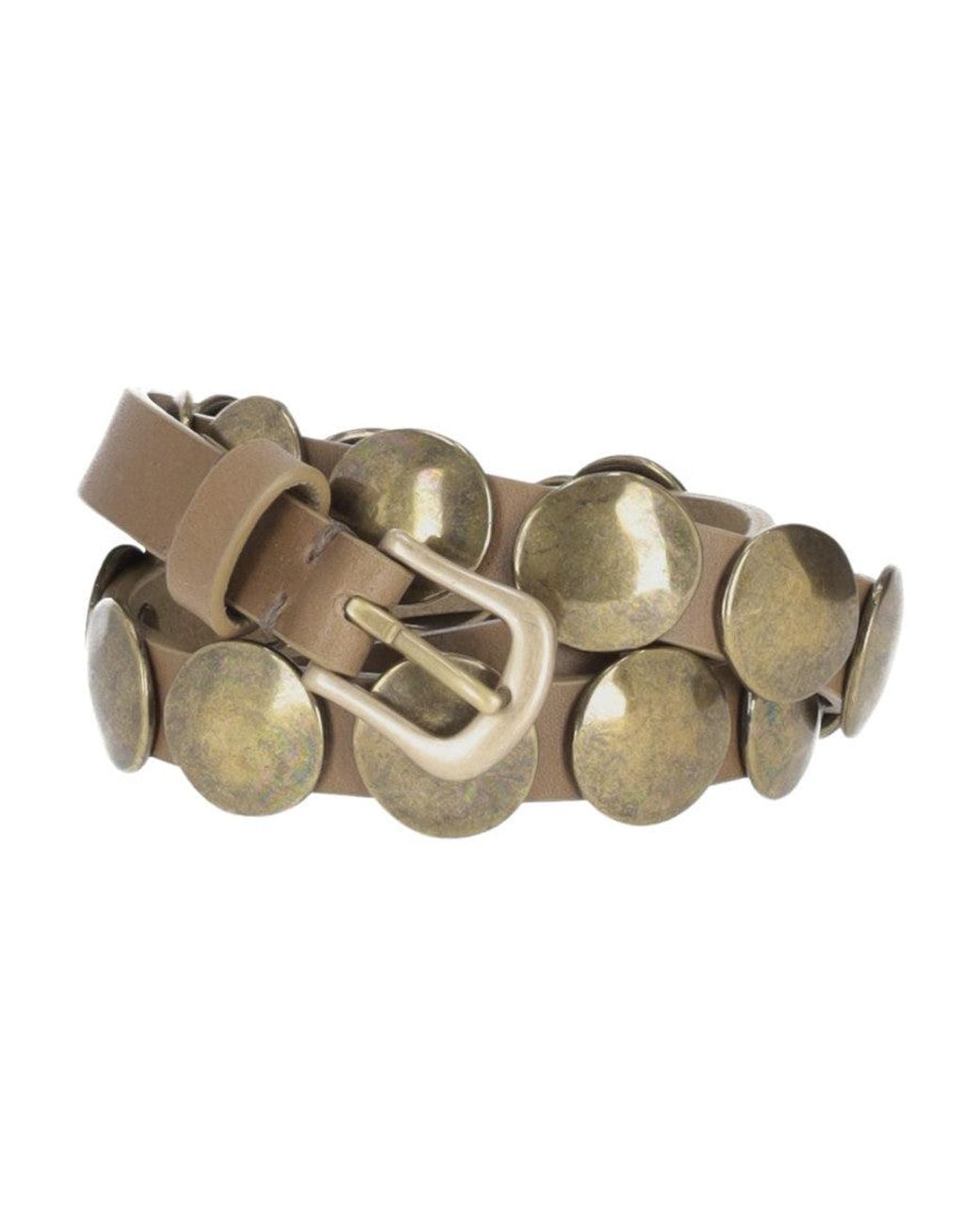 Golden Goose Deluxe Brand White Studded Buckle Belt