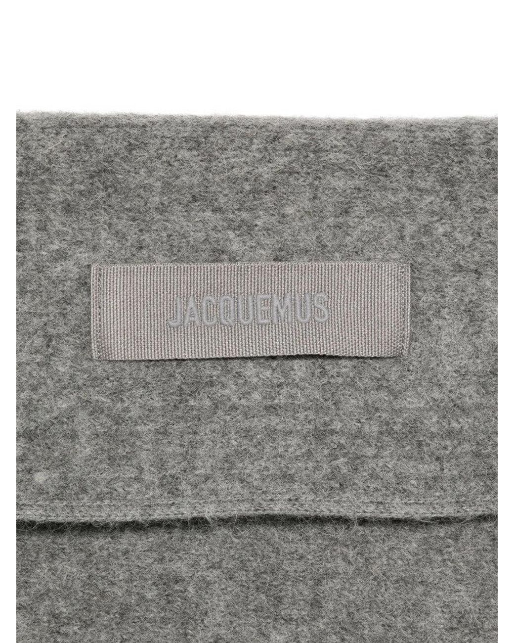 Jacquemus Gray Le Chale Gros Grain Scarf for men