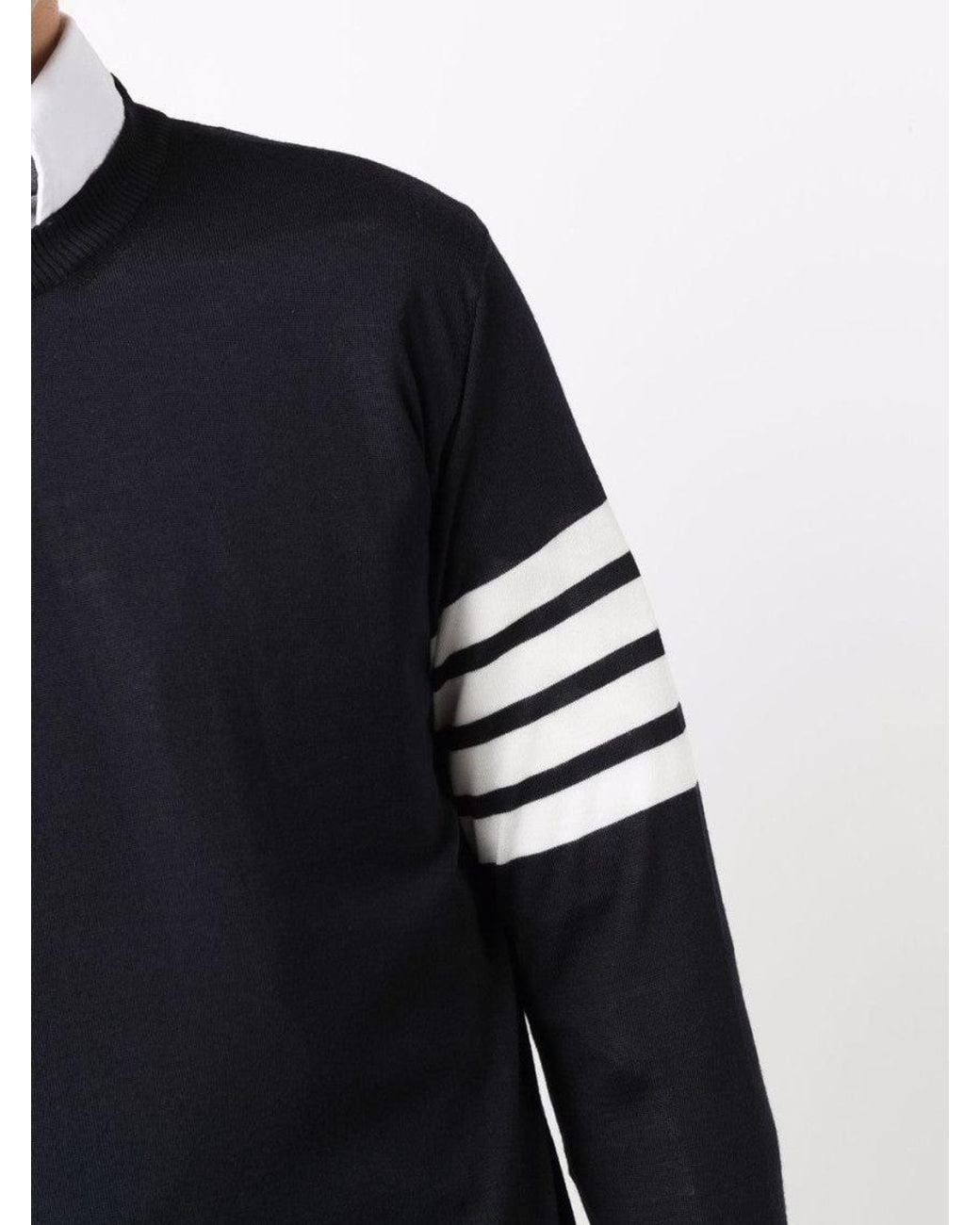 Thom Browne Blue 4-Bar Jumper for men