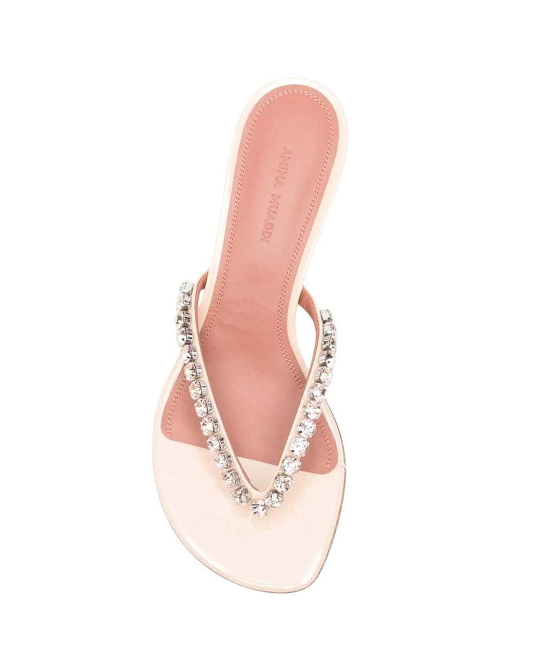 AMINA MUADDI Natural Embellished Gigi Heels