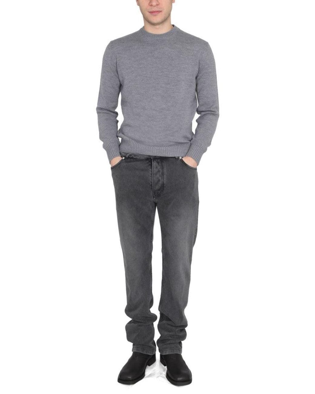 Ballantyne Gray Crew Neck Sweater for men