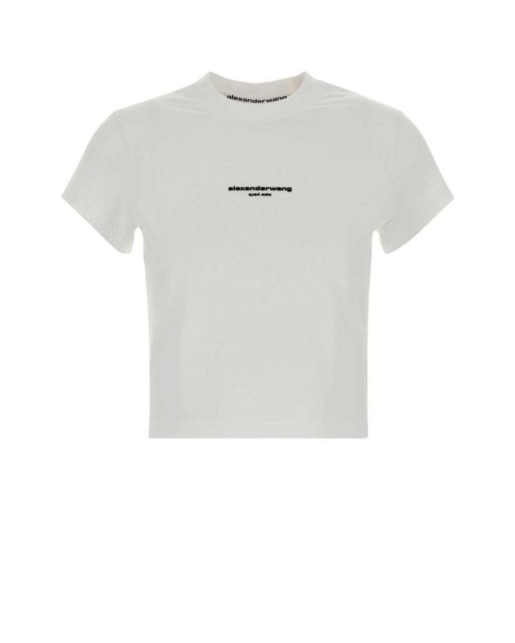 Alexander Wang White Logo Crew Neck T-Shirt
