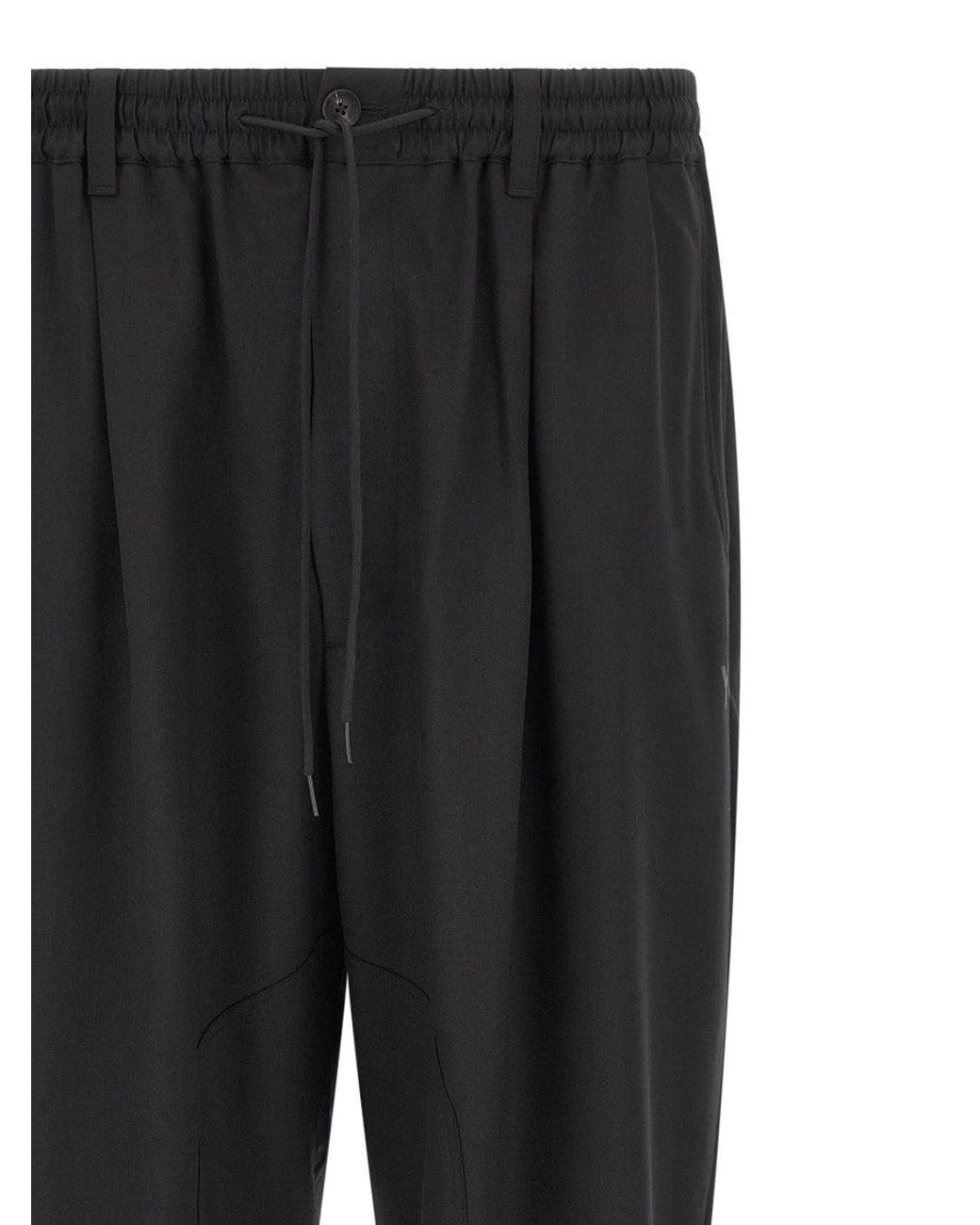 Y-3 Black Relaxed Drawstring Pants for men