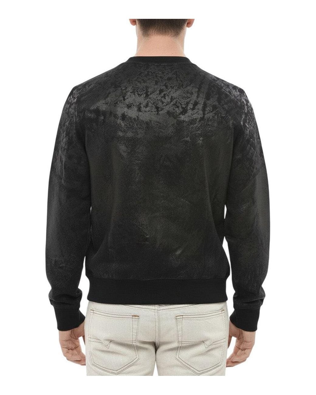 DIESEL Black Crew Neck Sweatshirt for men