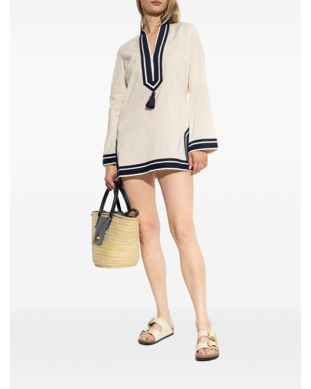 Tory Burch Natural Cotton Tunic Dress