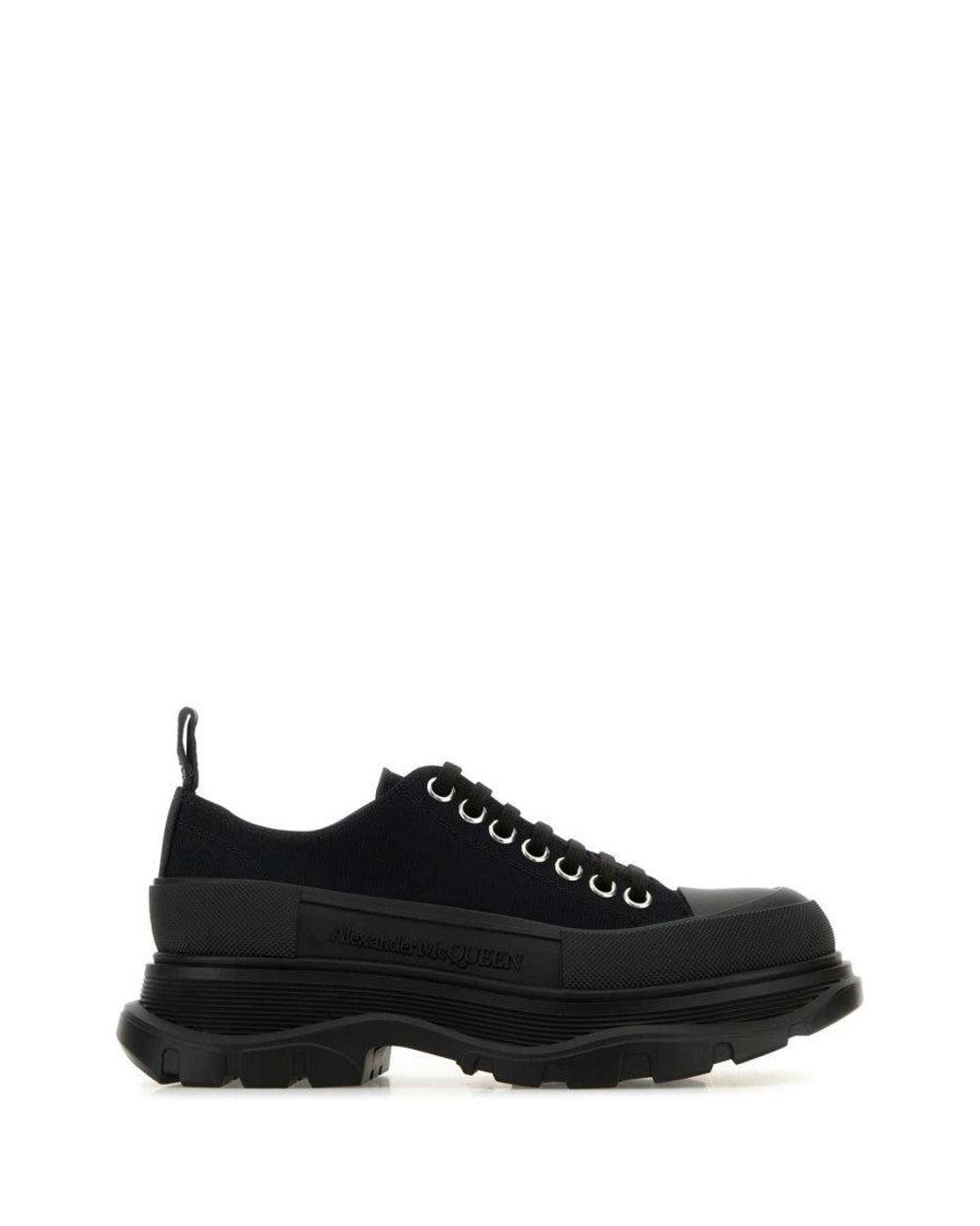 McQueen Black Lace Up Sneakers