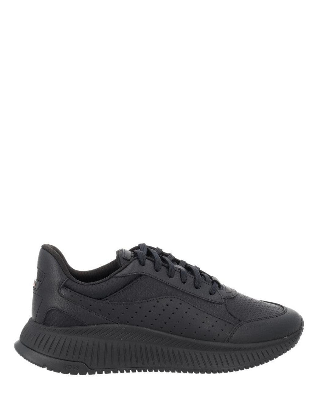 Boss Black Lace-Up Sneakers for men