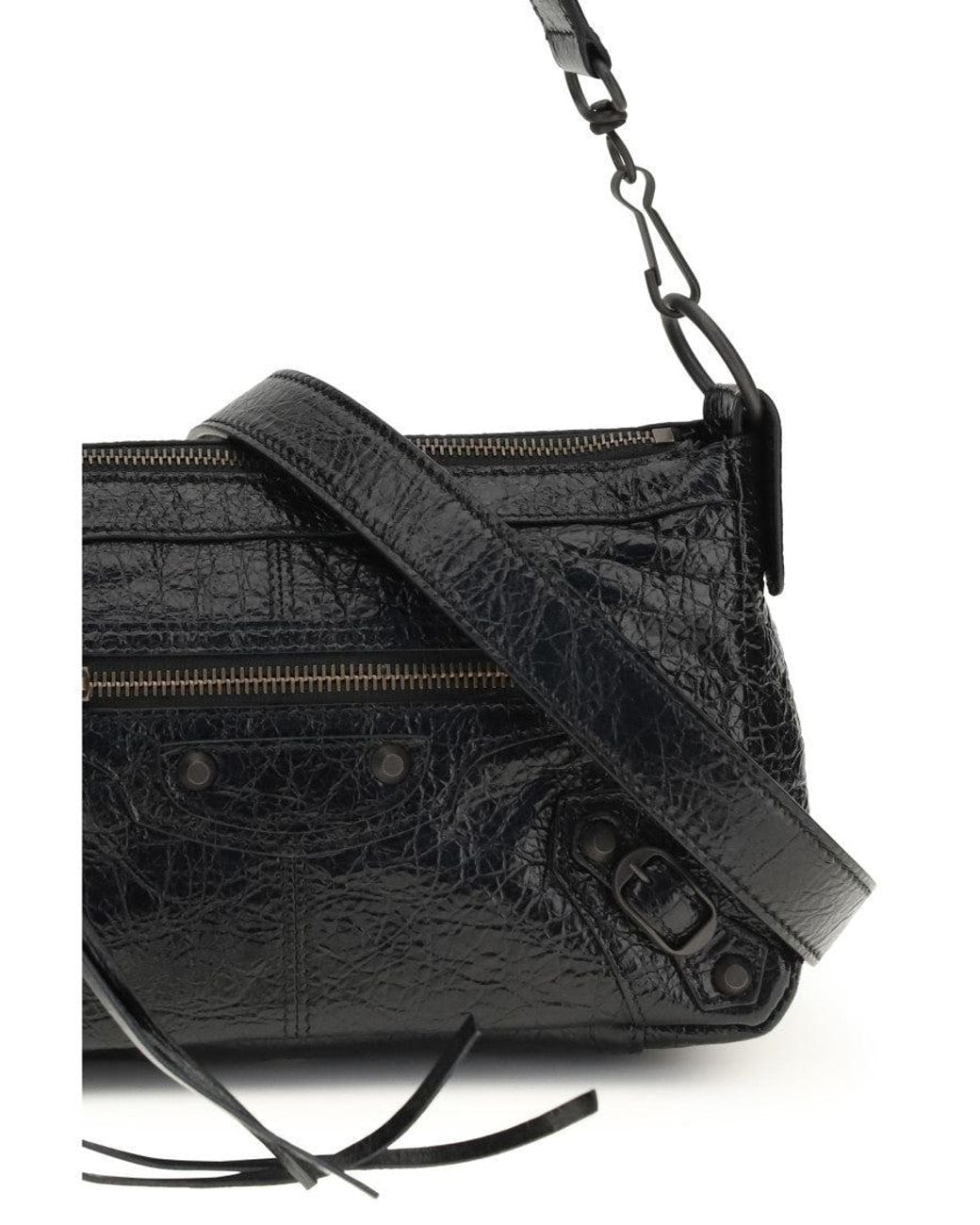 Balenciaga Black Le City Moto Mini Shoulder Bag