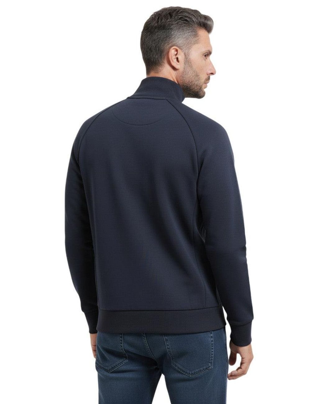 Boss Blue Turtle Neck Sweatshirt for men