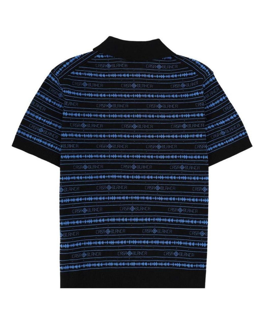 Casablanca Blue Logo Shirt Collar Polo for men