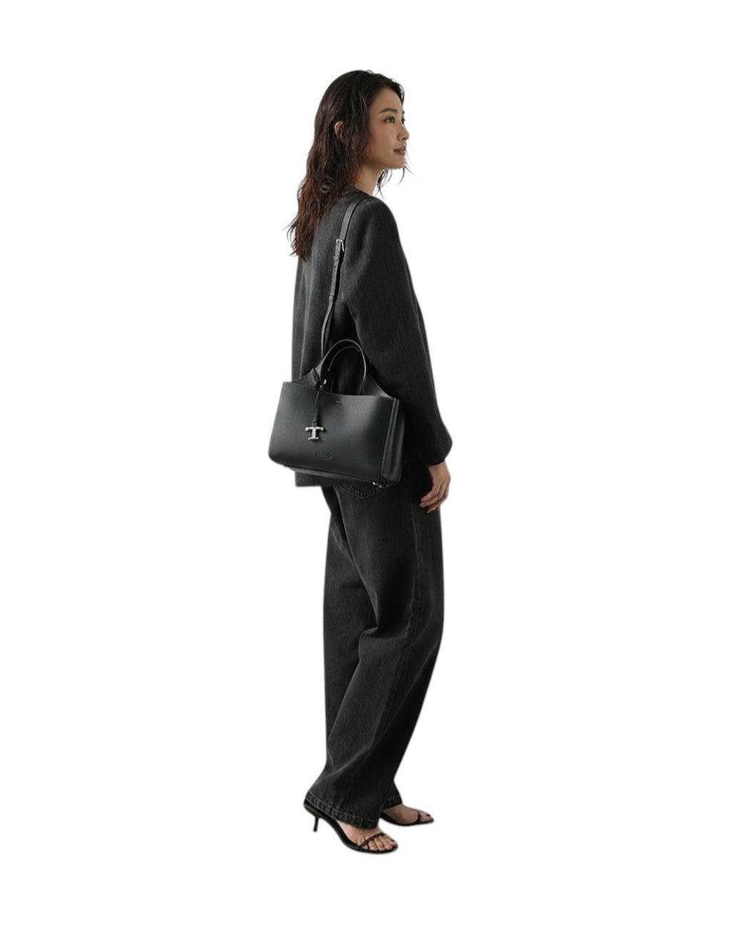 Tod's Black T Timeless Mini Tote