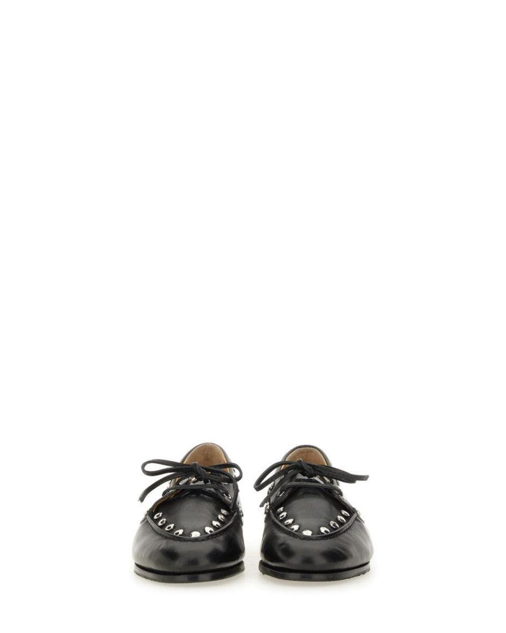 Bally Black Moccasin "Plume" With Delicate Bow Lace Detail