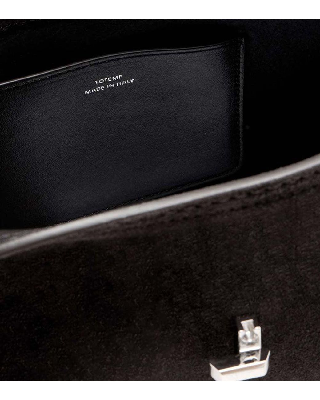 Totême Black Espresso T-Lock Clutch