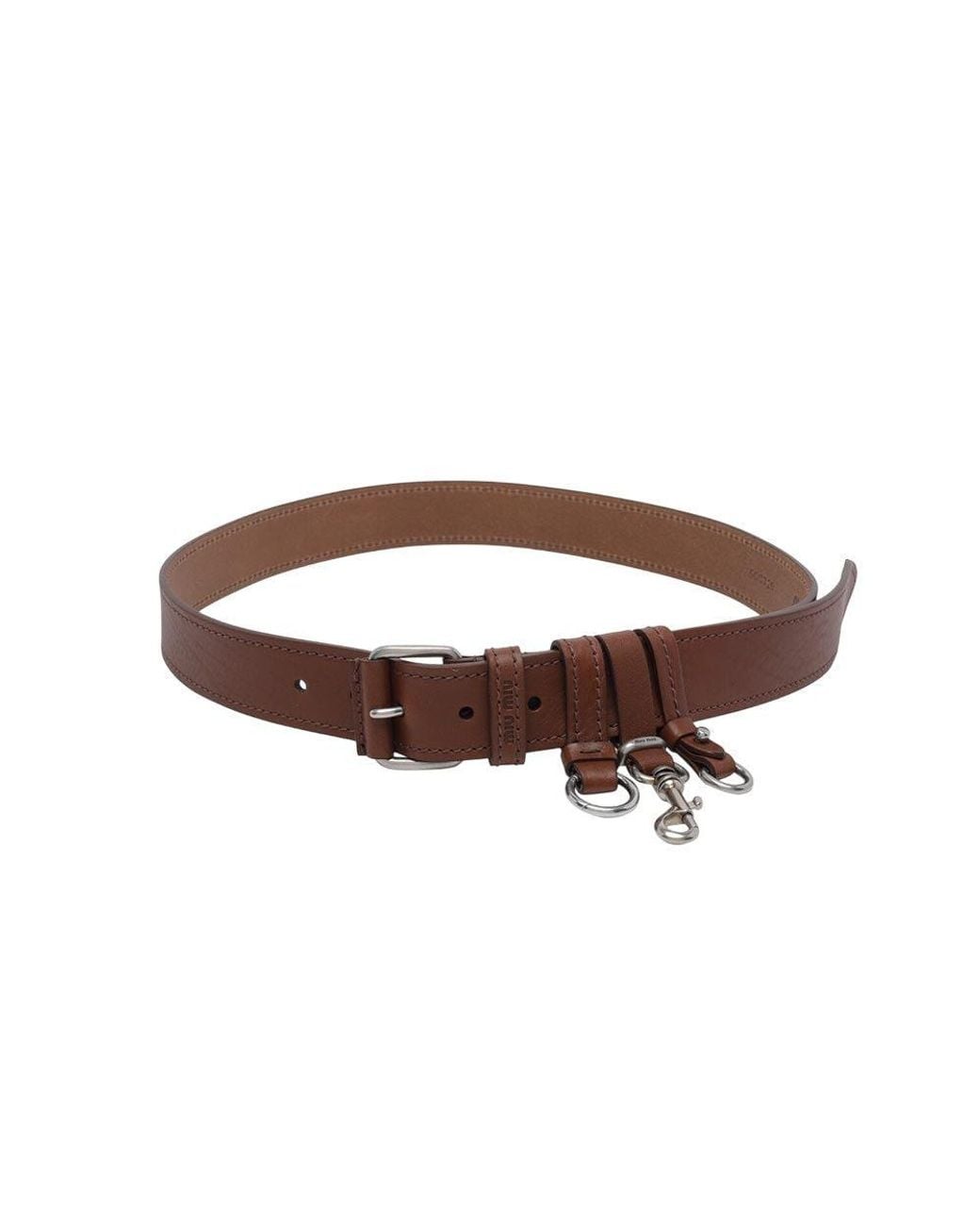 Miu Miu Brown Solid Belt
