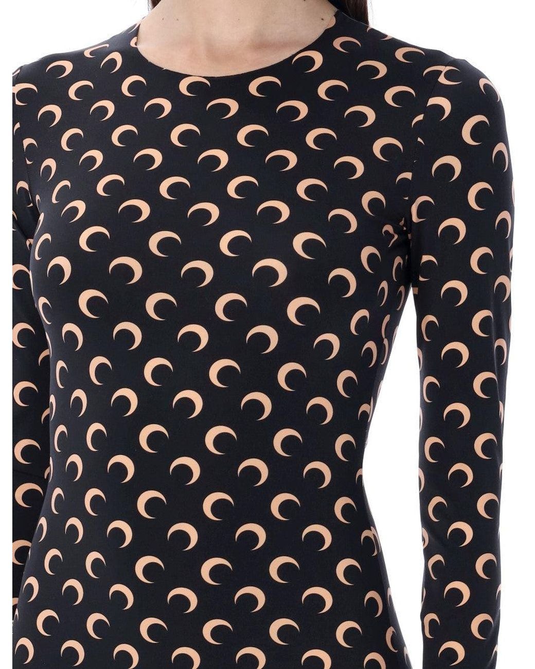 MARINE SERRE Black Allover Moon Jumpsuit