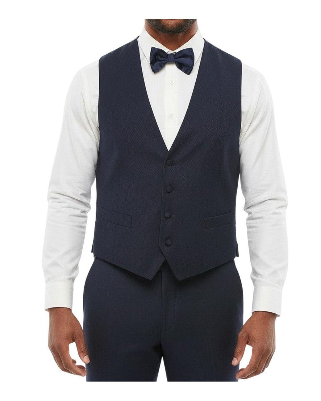 Corneliani Blue Tailored V Neck Waistcoat for men