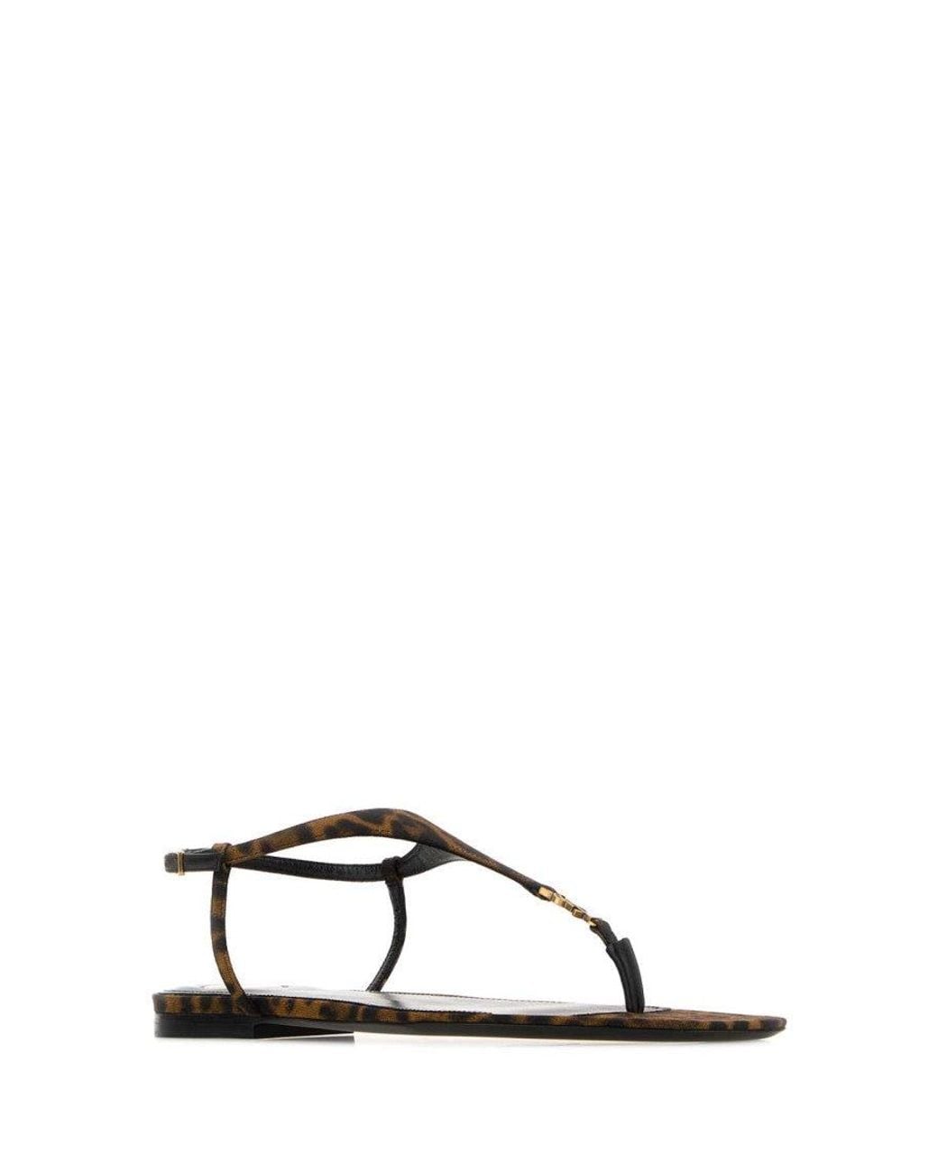 Saint Laurent Black Ankle Strap Sandals