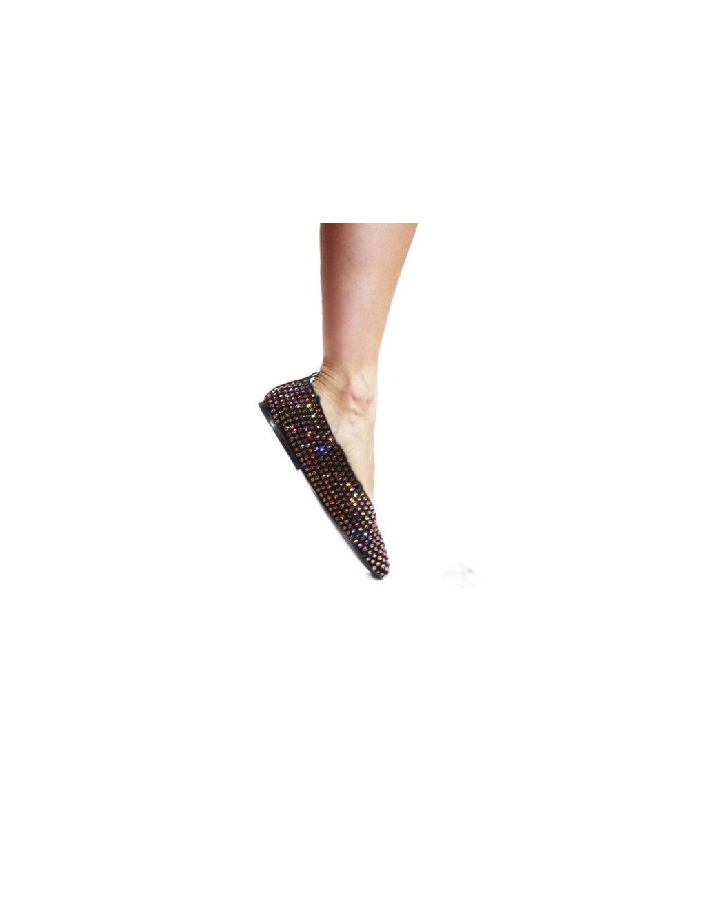 LA ROSE White Crystal Ballet Flats