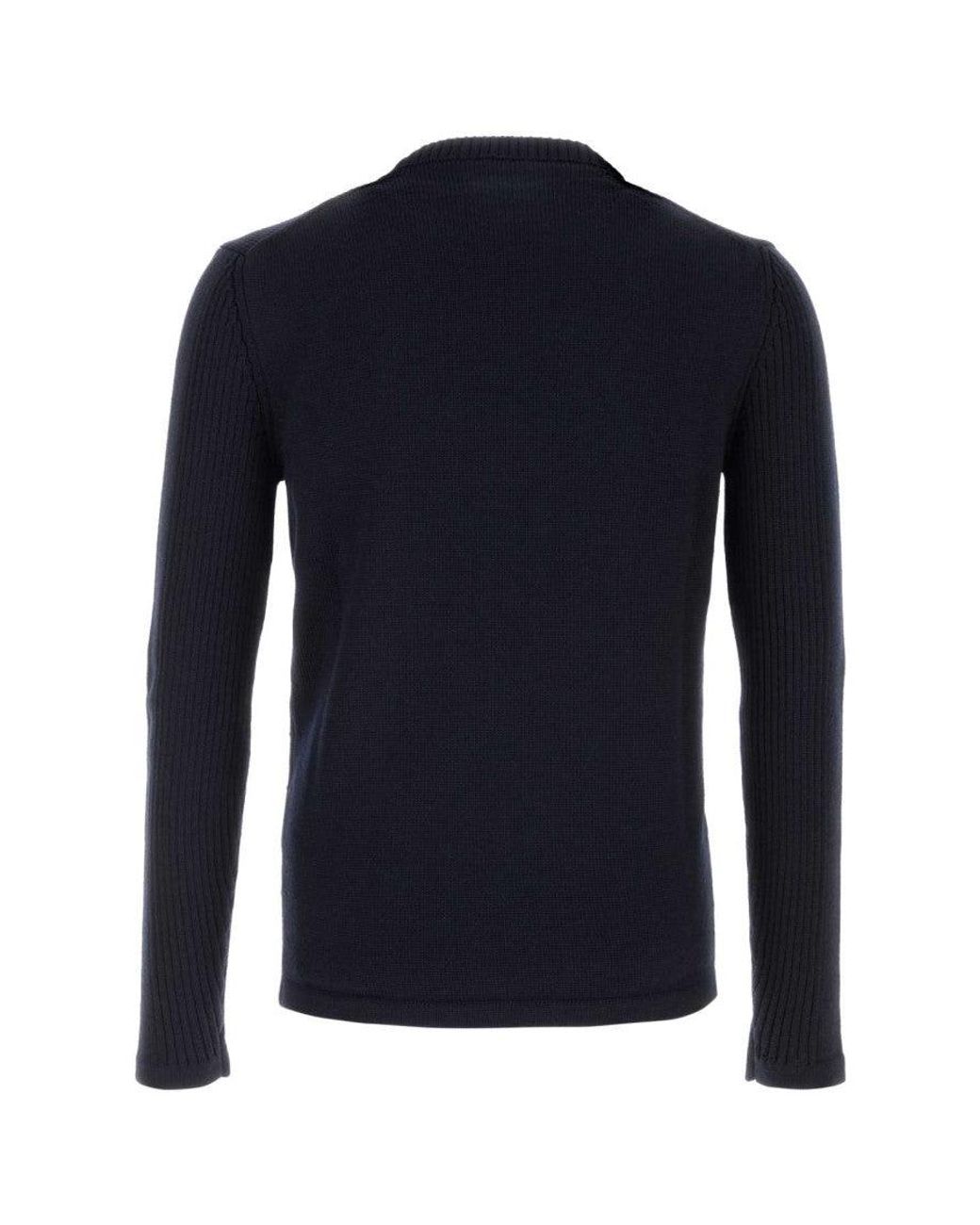 Prada Blue Dark Knitted Sweater for men