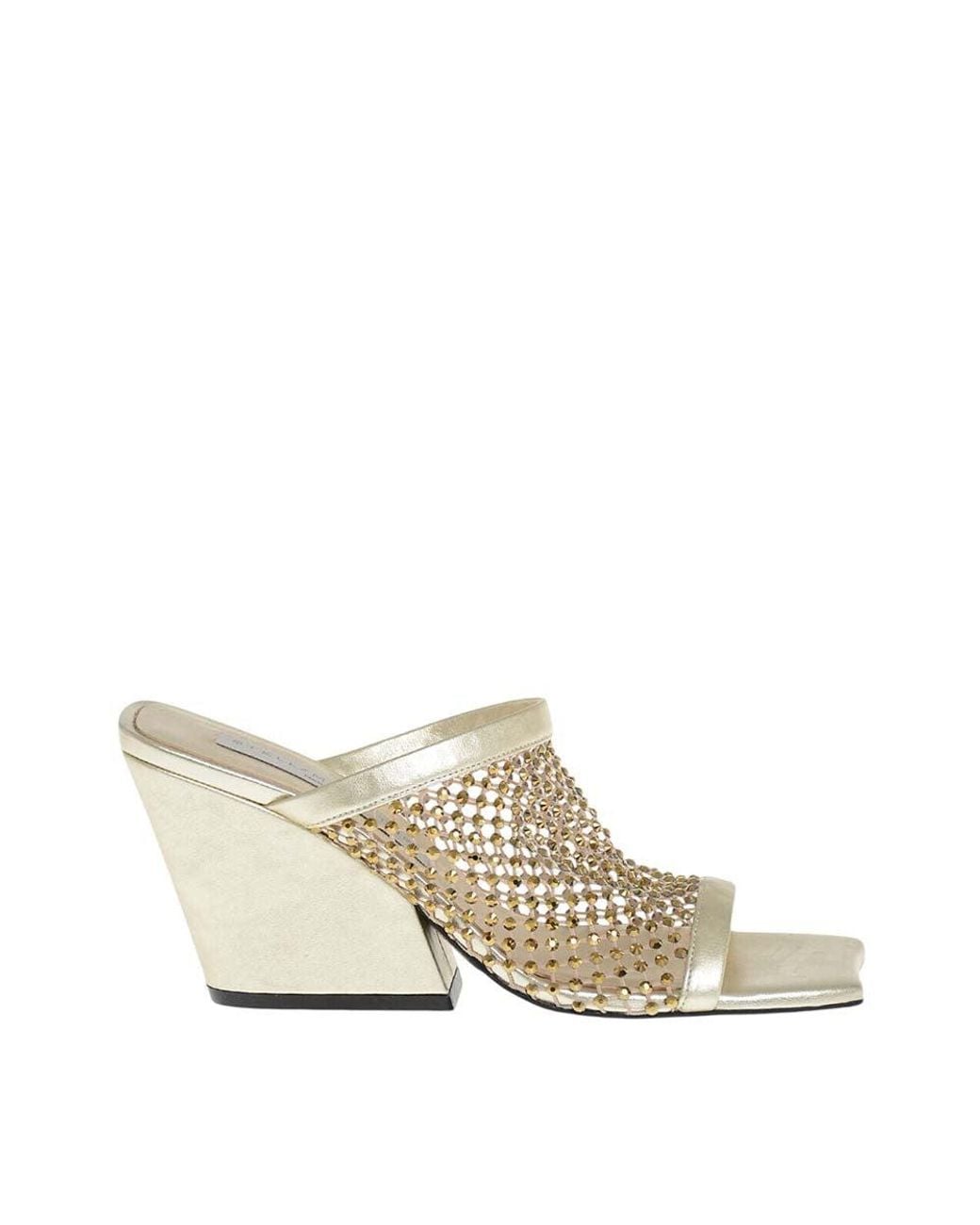 Stella McCartney White Crystal Slip-On Heels