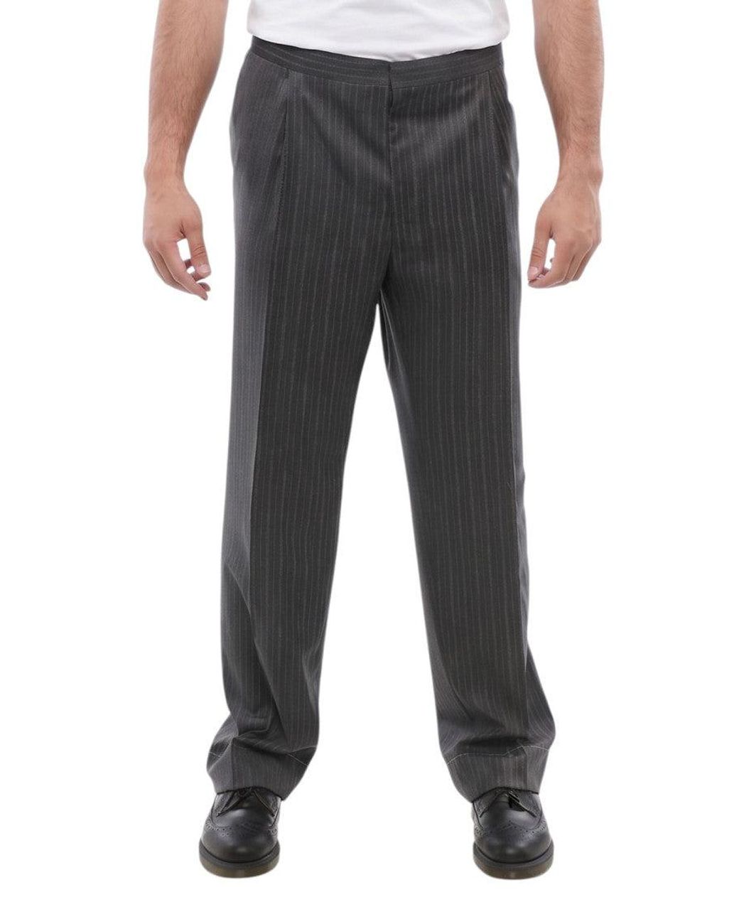 Corneliani Black Mantua Stripes Trousers for men