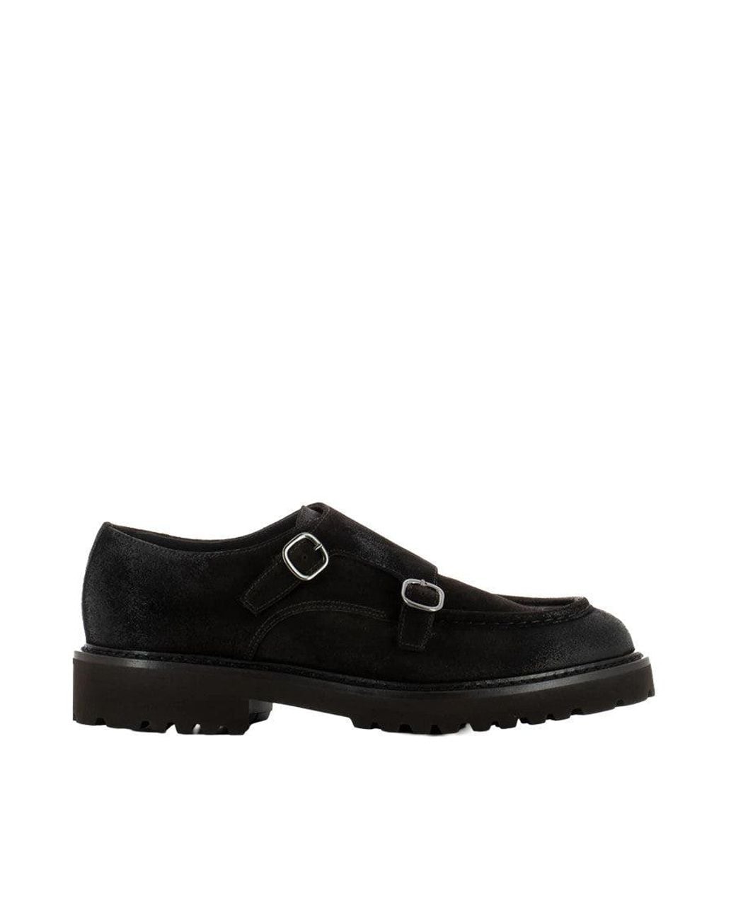 Doucal's Black Solid Dress Shoes for men