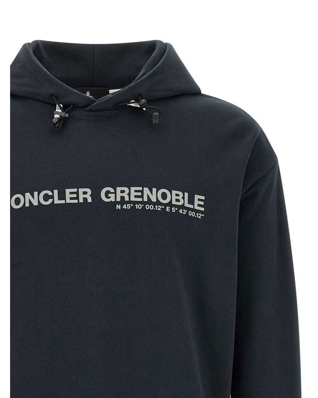 Moncler Blue Logo-Print Cotton Jersey Hoodie for men