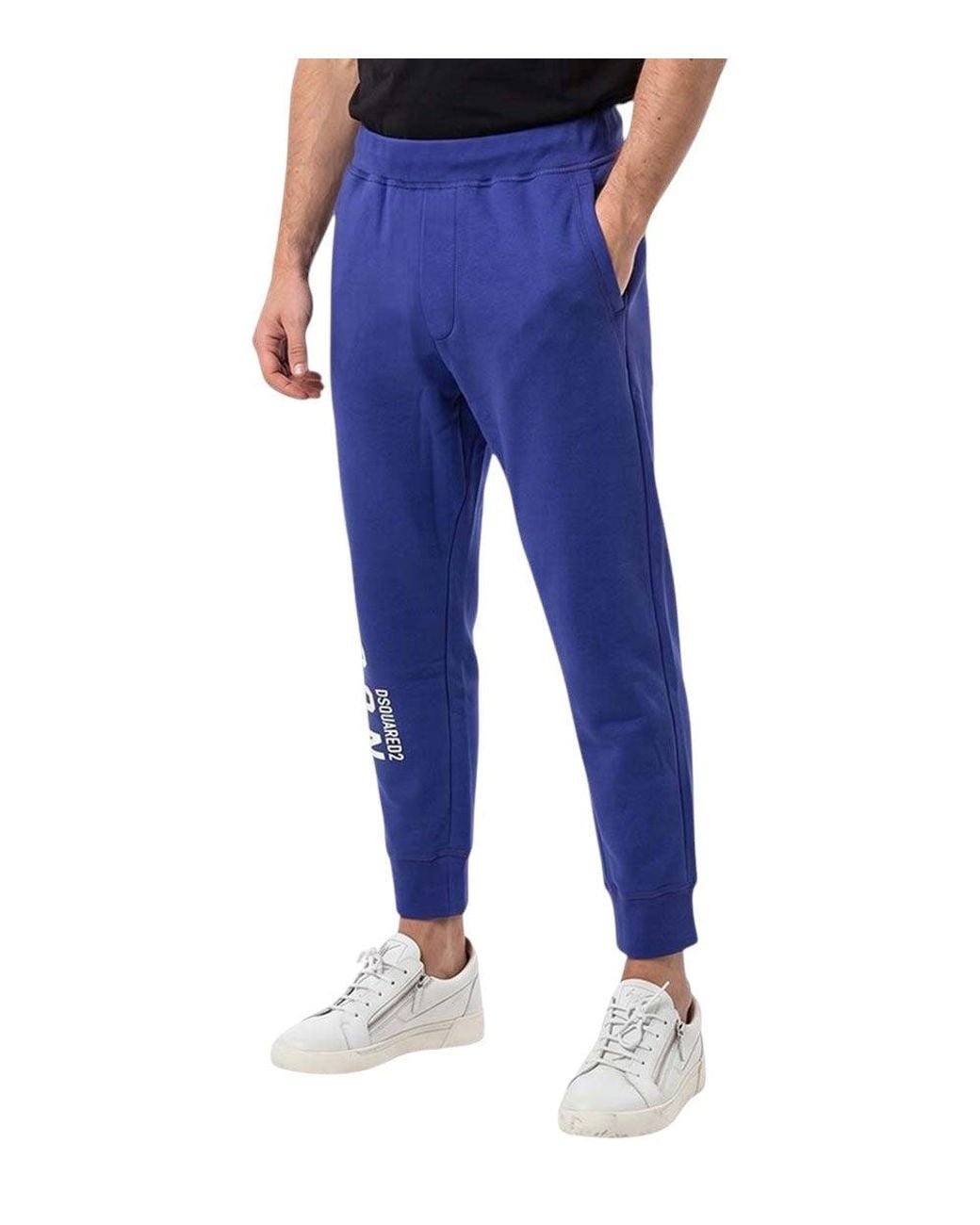 DSquared² Blue Tapered Logo Joggers for men
