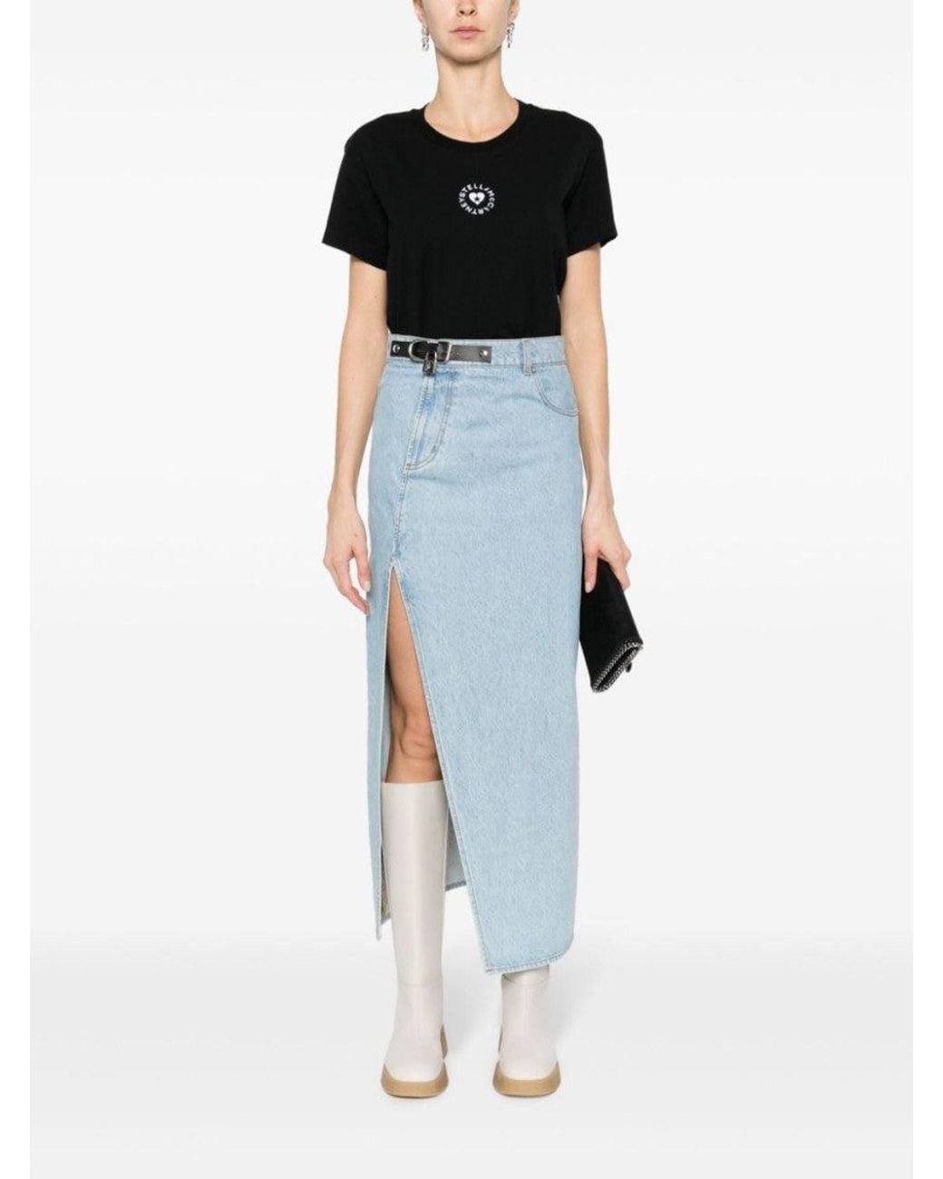 Stella McCartney Black Crewneck Logo T-Shirt