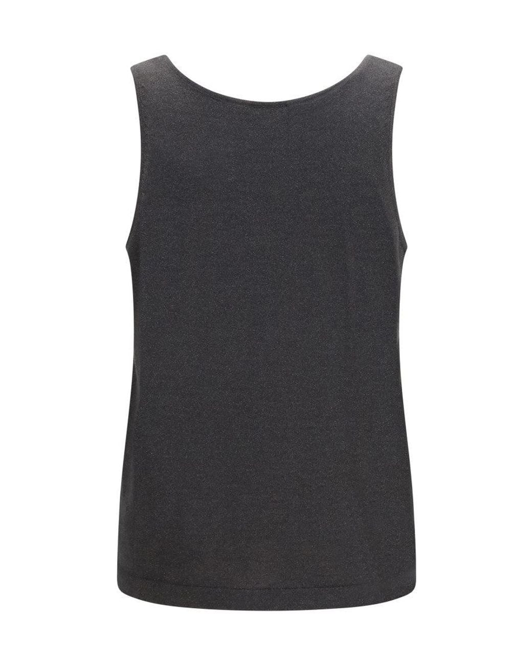 Brunello Cucinelli Gray Embellished Round Neck Top