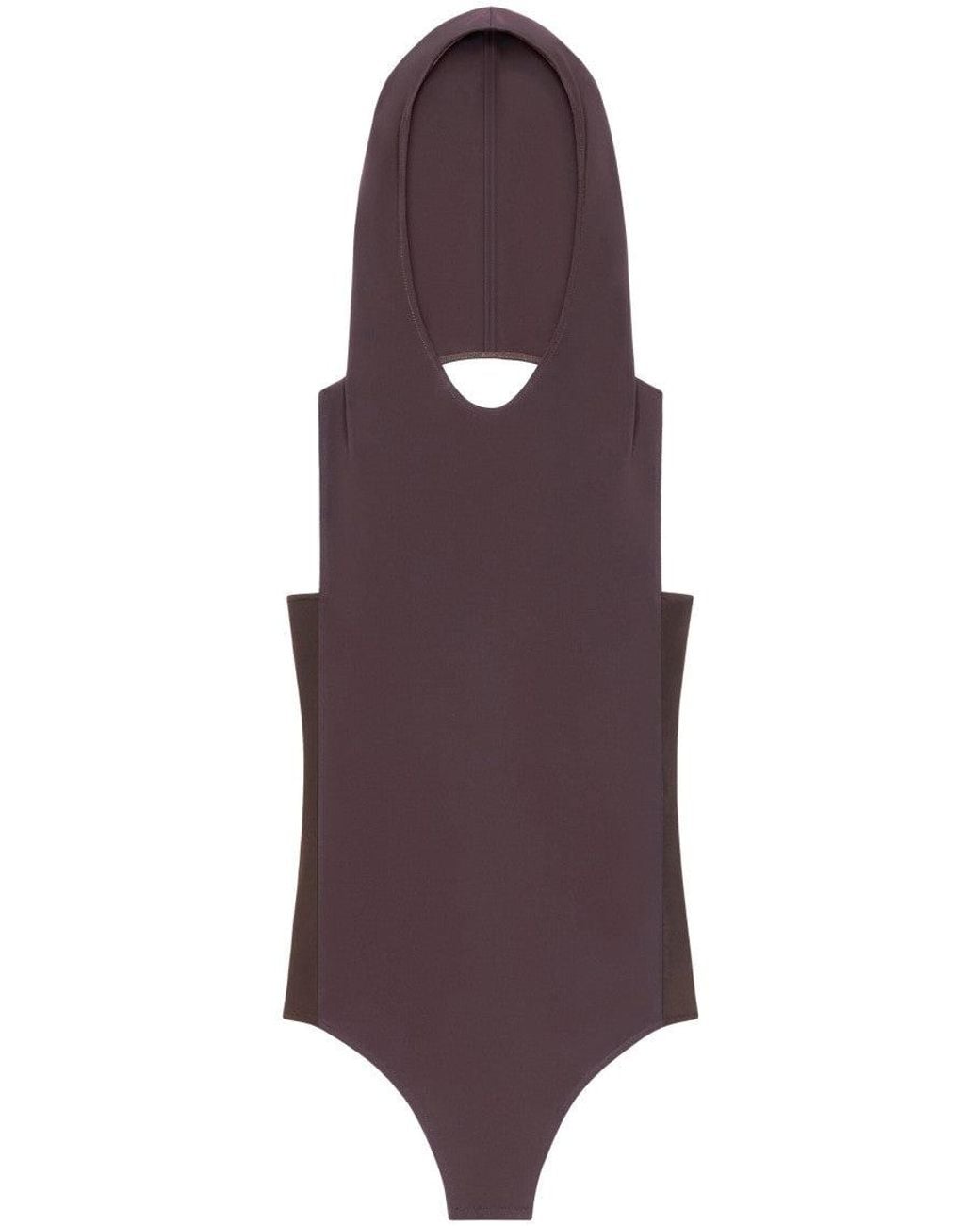 Courreges Purple Dark Illusion Hooded Bodysuit
