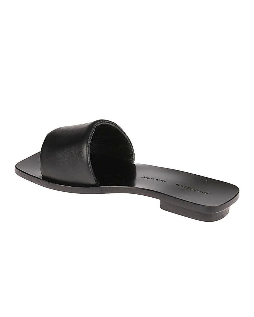 Liviana Conti Black Low Leather Sandals