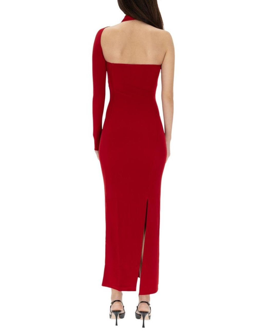 Courreges Red One Shoulder Maxi Dress