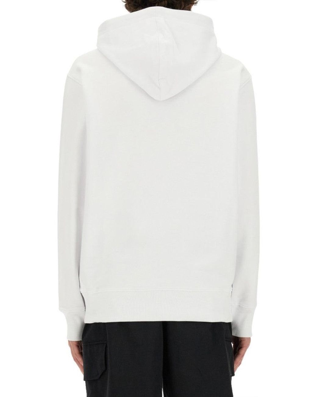 Moschino White Graphic Hood Sweatshirts for men