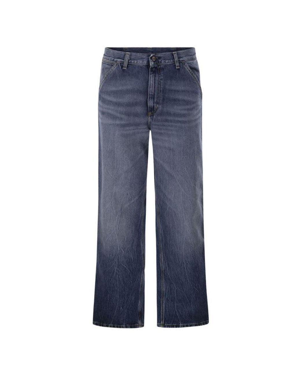 Carhartt Blue Straight Mid Rise Jeans for men