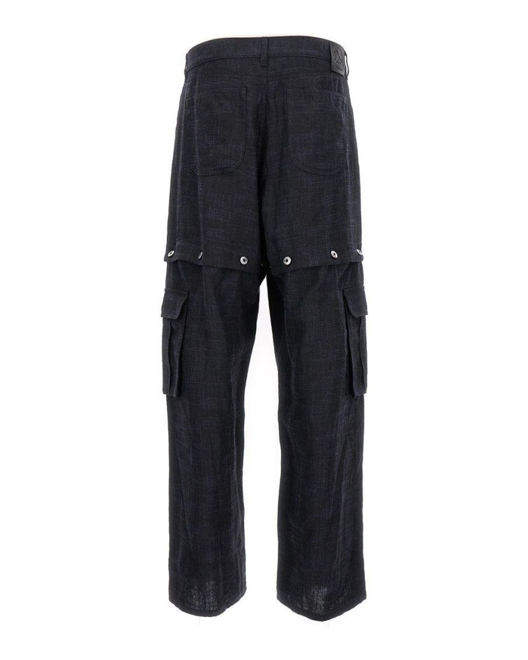 Off-White c/o Virgil Abloh Blue 90S Logo Straight Leg Cargo Pants for men