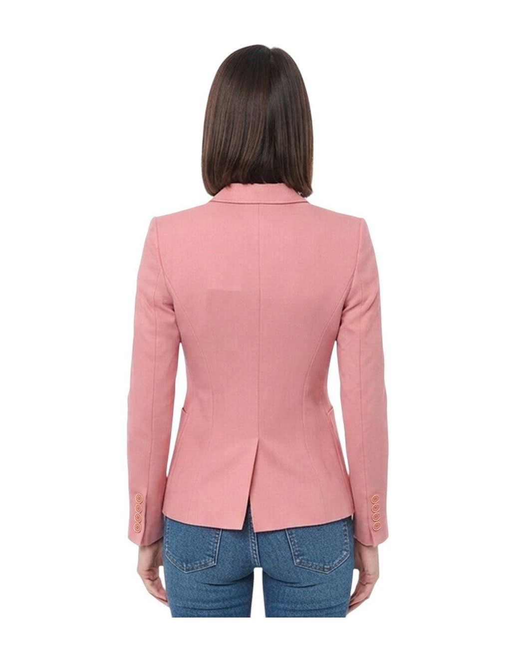 Stella McCartney Pink Solid Notched Lapel Blazer