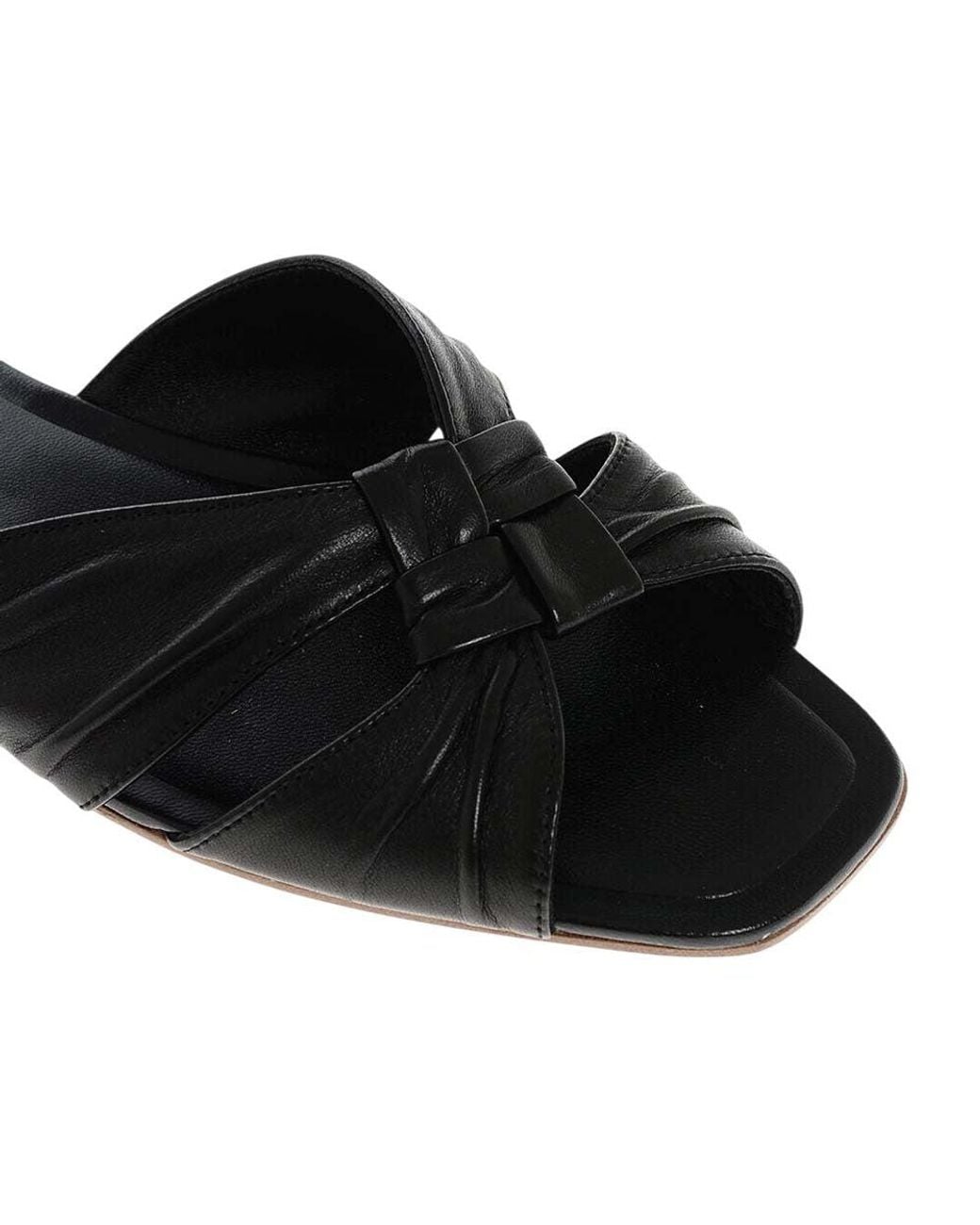 The Row Black Leather Flats
