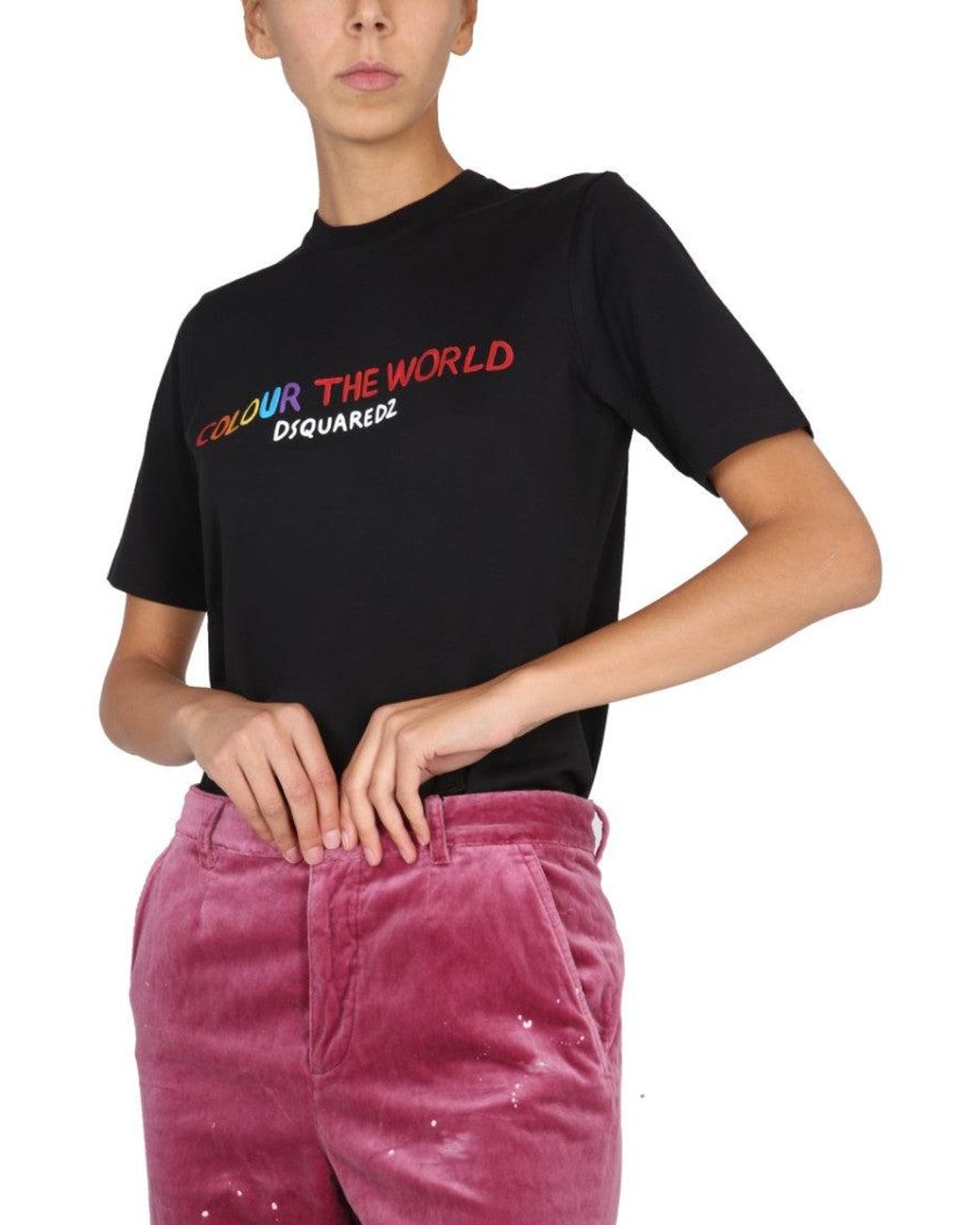 DSquared² Black Graphic Crew Neck T-Shirt